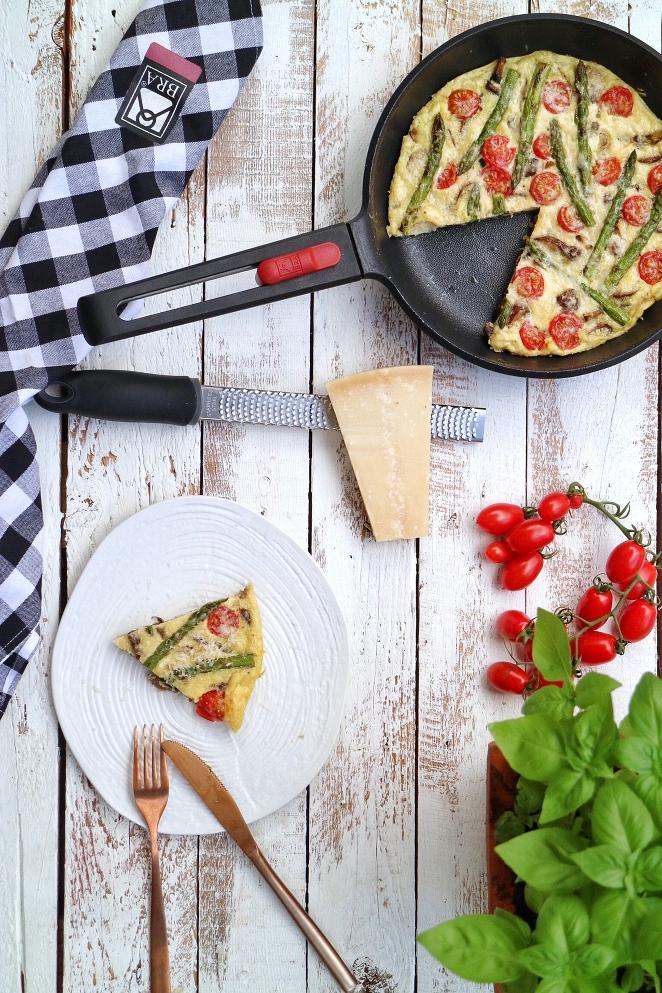 Frittata de portobellos, espárragos y tomates cherry Cocina con BRA