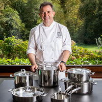 Signature stainless steel saucepan without non-stick coating