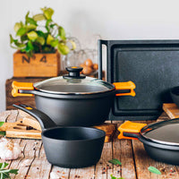 Efficient 7-Piece Cookware Set with Grill Pan