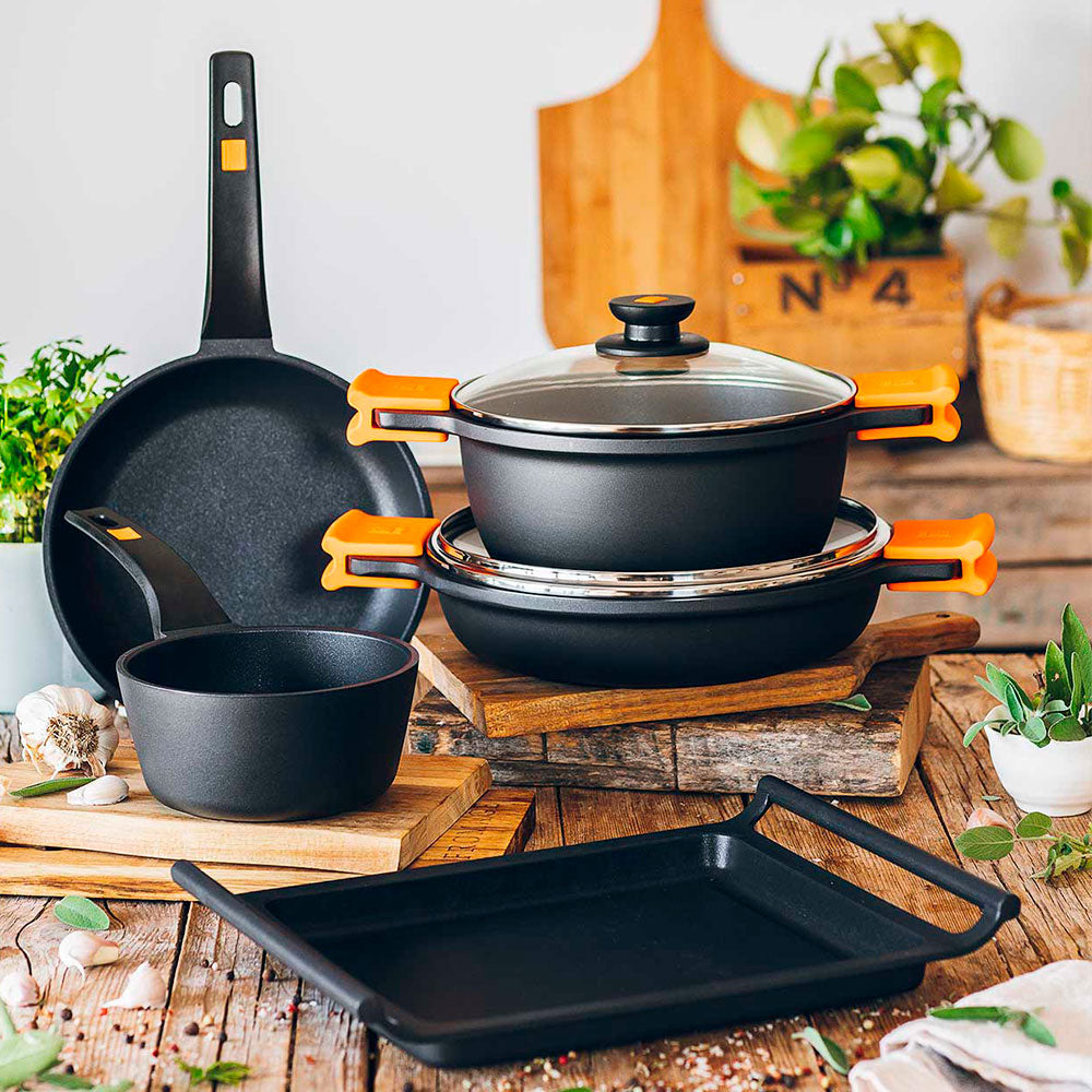 Efficient Topf-Set und Grillplatte, 7-teilig – Cocina con BRA