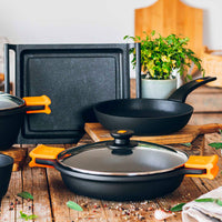 Efficient 7-Piece Cookware Set with Grill Pan