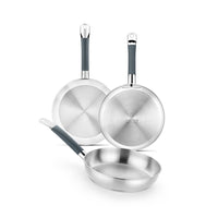Set de 3 sartenes acero inoxidable sin antiadherente Master 20-24-28 cm