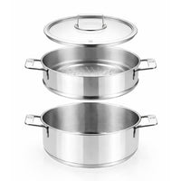 Cacerola con vaporera acero inoxidable sin antiadherente Signature