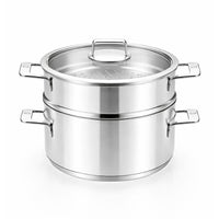 Cacerola con vaporera acero inoxidable sin antiadherente Signature