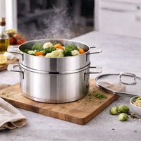 Cacerola con vaporera acero inoxidable sin antiadherente Signature