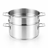 Cacerola con vaporera acero inoxidable sin antiadherente Signature