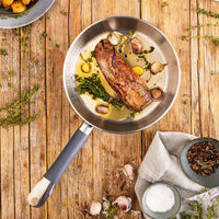 Set de 3 sartenes acero inoxidable sin antiadherente Master 20-24-28 cm