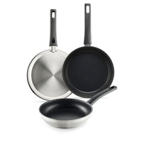 Set de sartenes 18-22-26 cm BRA Antistick Inox Edition