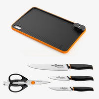Efficient 3-teiliges Messer- und Scherenset mit Schneidebrett und Messerschärfer
