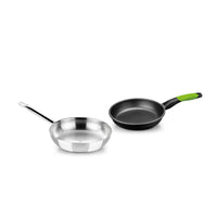Prior non-stick frying pan set and professional stainless steel frying pan without non-stick coating