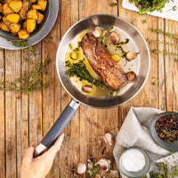 Set de 2 sartenes acero inoxidable sin antiadherente Master 24-28 cm