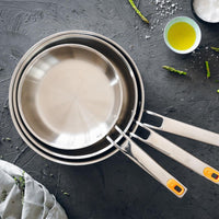 Set de 3 sartenes acero inoxidable sin antiadherente Efficient inox 20-24-26 cm