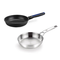 Advanced Nonstick Frying Pan Set and Signature Nonstick Stainless Steel Frying Pan Set