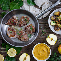 Set de 2 sartenes acero inoxidable sin antiadherente Profesional 20-24 cm