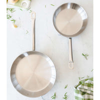 Set de 2 sartenes acero inoxidable sin antiadherente Profesional 20-24 cm