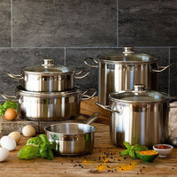 Professional 9-Piece Cookware Set with Glass Lids