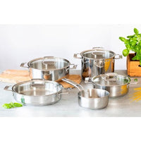 Signature stainless steel saucepan without non-stick coating