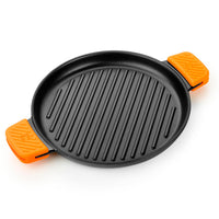 Efficient Iron Round Ribbed Griddle