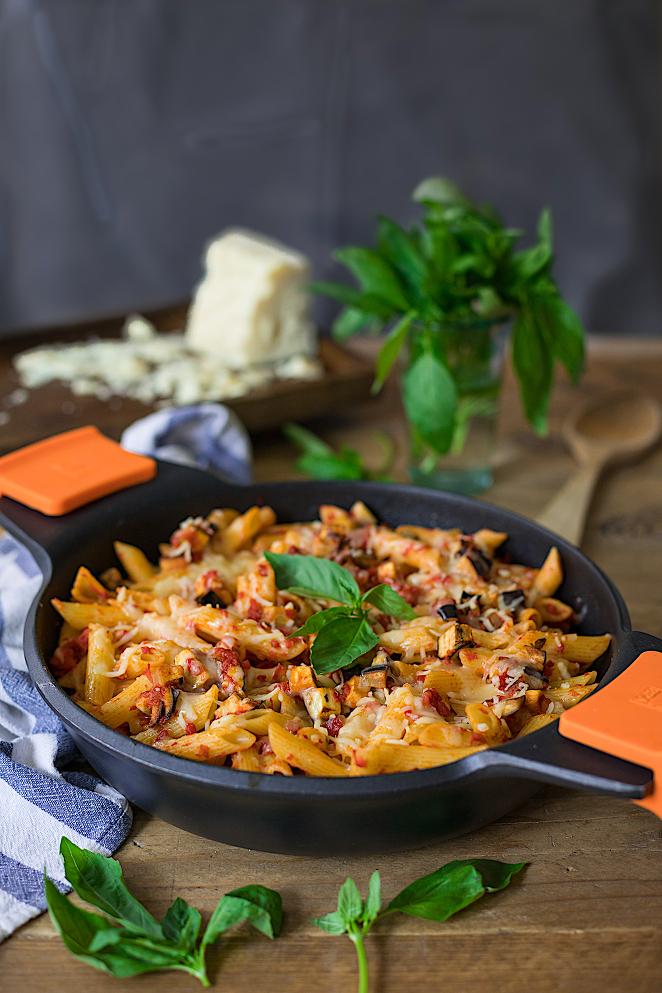 Pasta gratinada a la siciliana