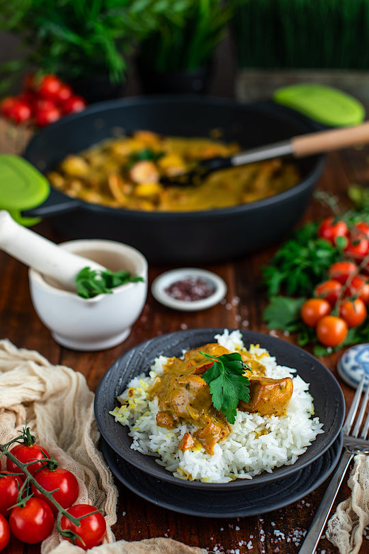 Pollo con salsa cremosa de coco