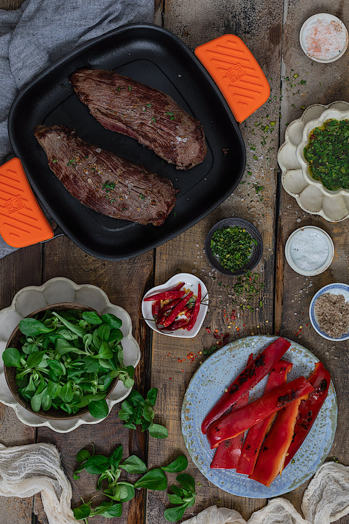 Solomillo con salsa chimichurri