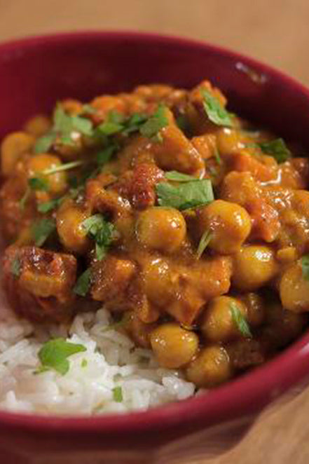 Curry de garbanzos,  vídeo receta