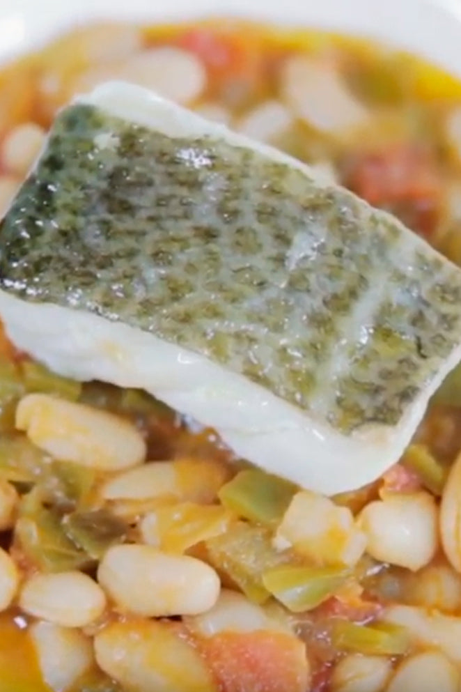 Bacalao con alubias, vídeo receta