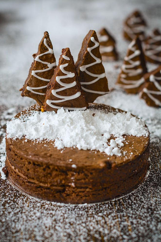 Tarta Brownie de chocolate con ron y pasas