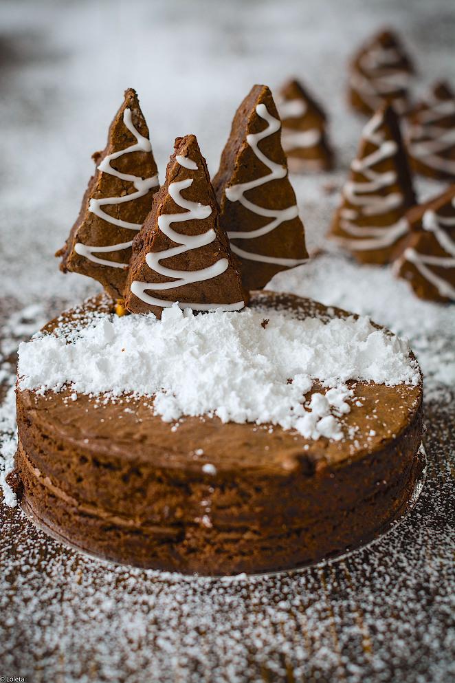 Tarta Brownie de chocolate con ron y pasas