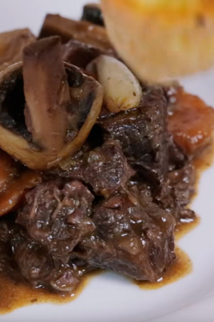 Guiso de ternera a la bourguignon, vídeo receta