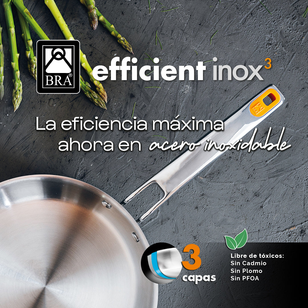 Sartén de acero inoxidable sin antiadherente Efficient Inox – Cocina ...