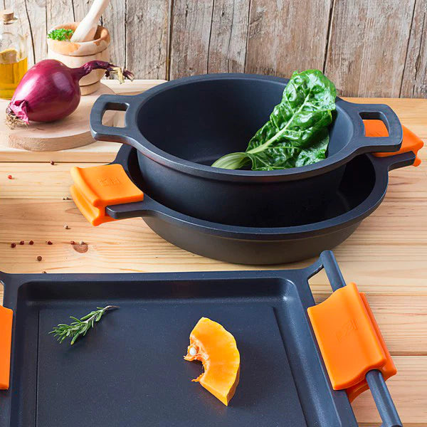 Efficient 7 Piece Cookware Set with Grill Pan Cocina con BRA