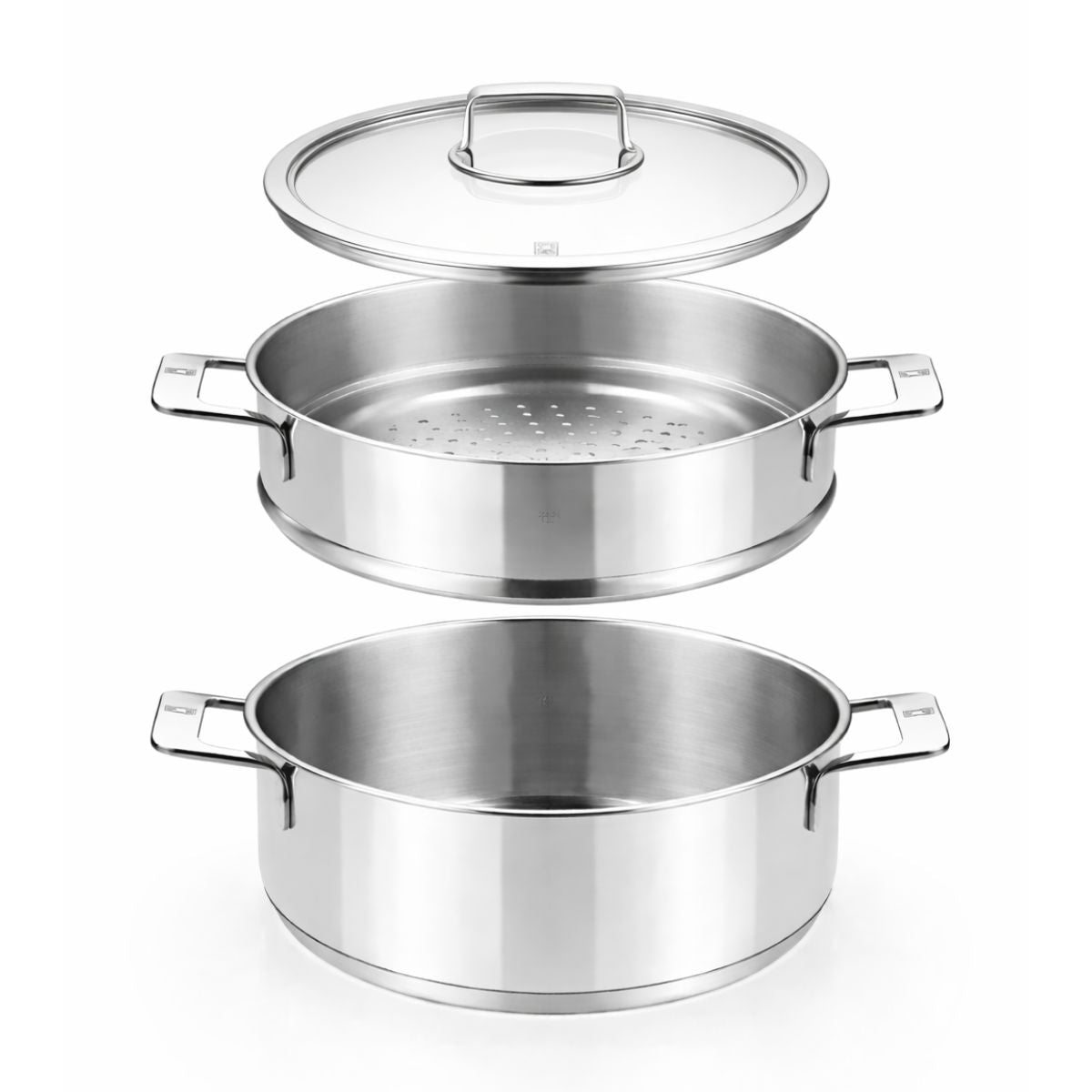 Cacerola con vaporera acero inoxidable sin antiadherente Signature
