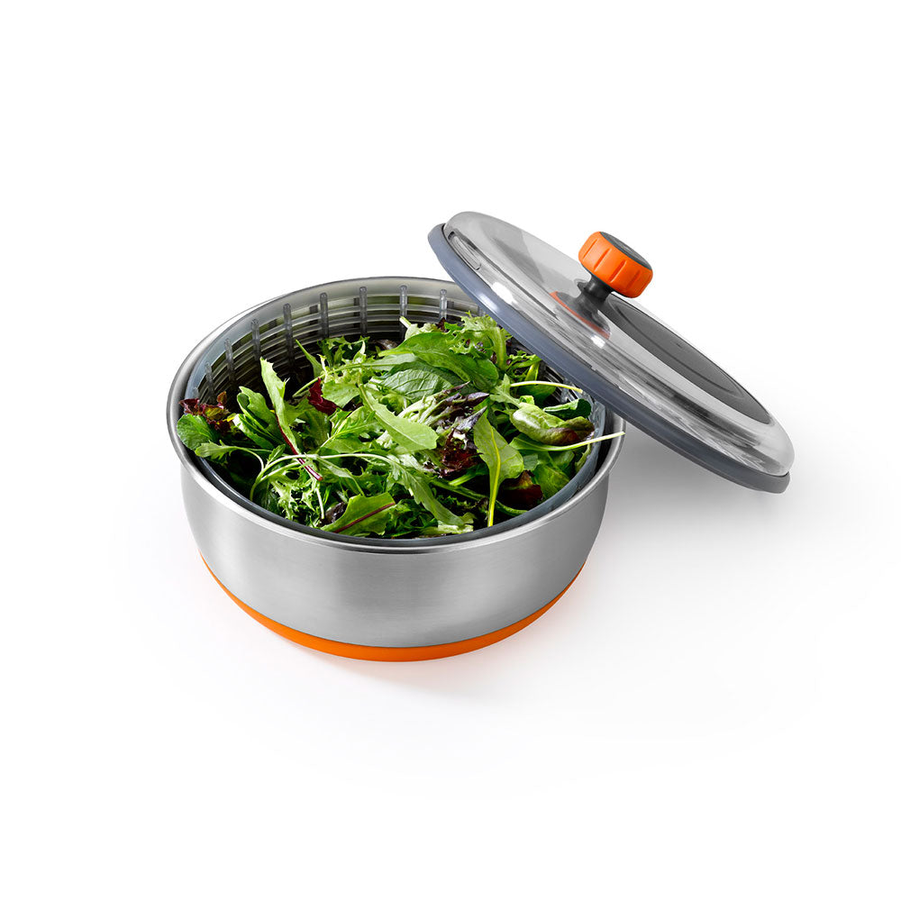 Bol Centrifugador Ensaladas Centrifugadora De Ensalada BRA Efficient De Acero Inoxidable 18/10 - Capacidad 4 Litros, Base Antideslizante, Con Tapa Bol Centrifugador Ensaladas Centrifugadora De Ensalada BRA Efficient De Acero Inoxidable 18/10 - Capacidad 4 Litros, Base Antideslizante, Con Tapa