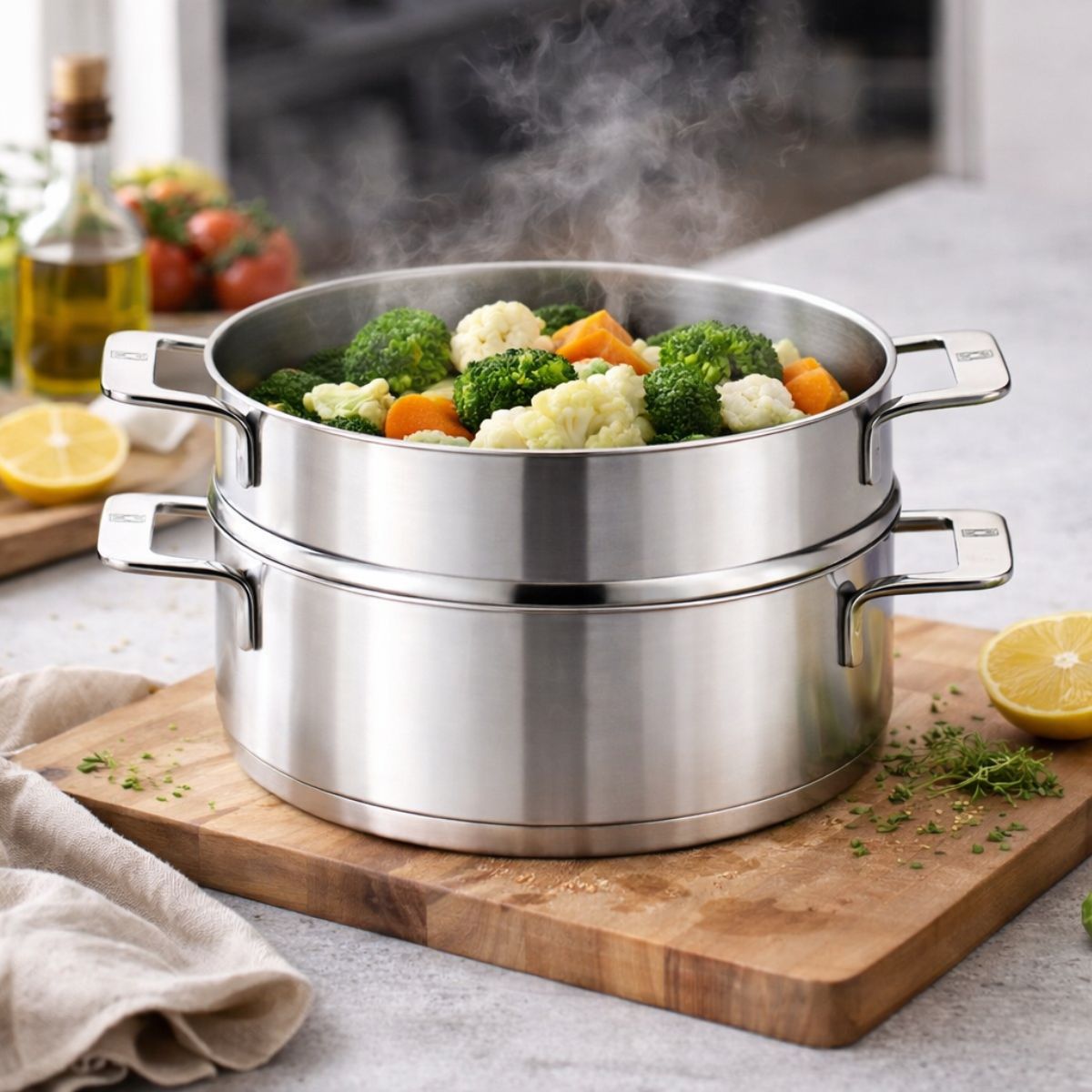 Signature stainless steel casserole dish with steamer (non-stick)