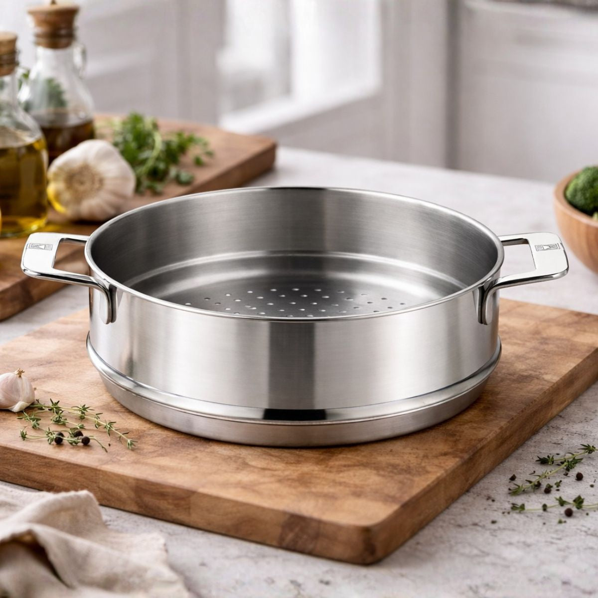 Signature stainless steel casserole dish with steamer (non-stick)