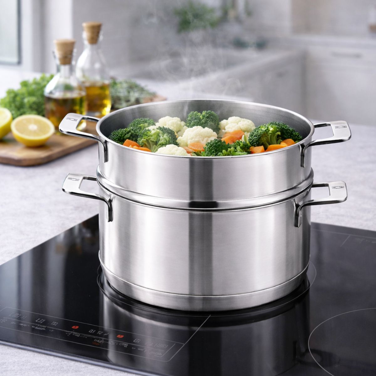 Signature stainless steel casserole dish with steamer (non-stick)