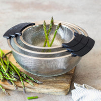 Set de 3 escurrideras de acero inoxidable