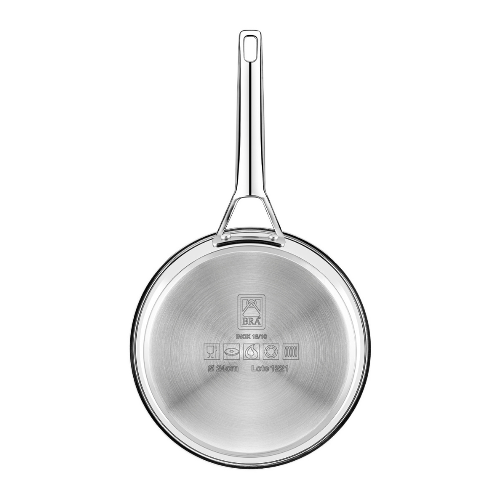 Set de 3 sartenes de acero inoxidable sin antiadherente 20+24+28 cm Signature