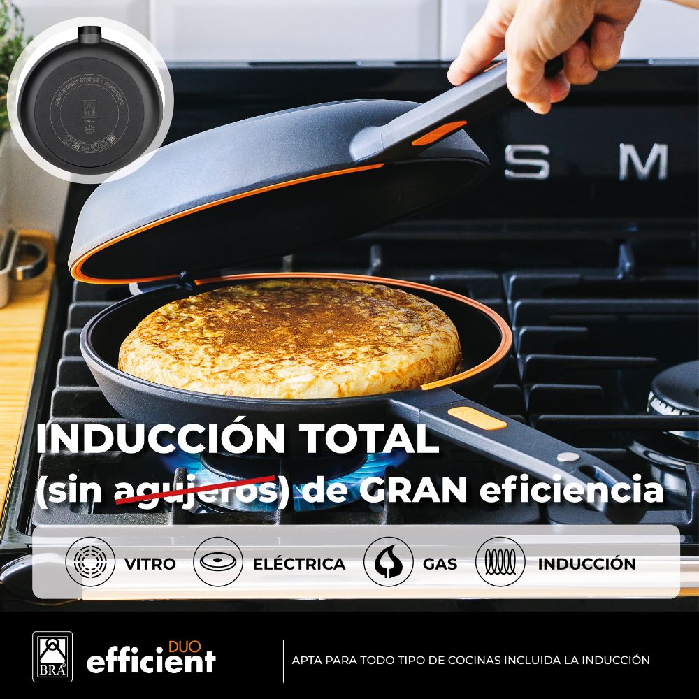 Bra Efficient Duo- Sartén doble para tortillas con efecto horno. 