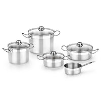 Professional 5-Piece Cookware Set with Glass Lids