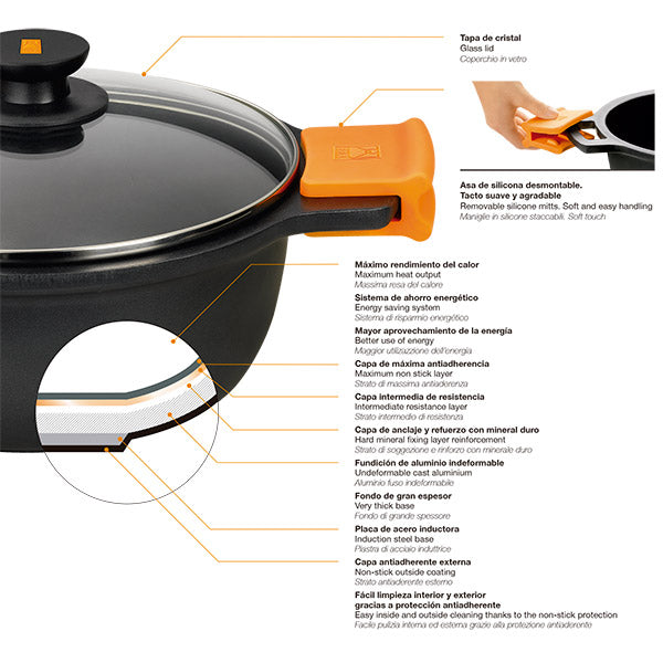 BRA Foodie Plancha Grill con Rayas de Aluminio Fundido BRA Foodie Plancha Grill con Rayas de Aluminio Fundido