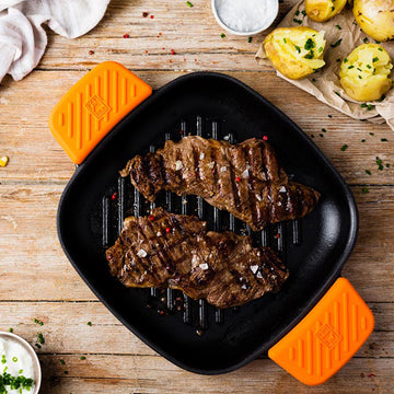 Efficient Iron Square Ribbed Griddle