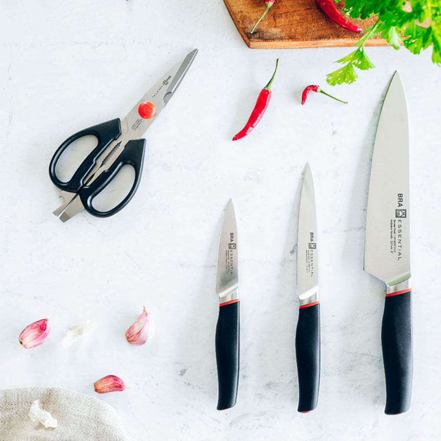 Set de 3 cuchillos y tijeras Bistro – Cocina con BRA